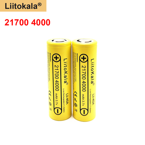 LiitoKala 3.7 V Lii-40A Li-ion Battery 21700 4000 mAh 14.8W Rechargeable Battery by Electric Bicycle Headlight Tool ► Photo 1/5