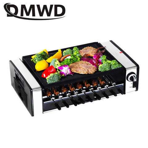 Automatic Smokeless BBQ Electric Kebab Rotary Grill Stove Rotisserie Teppanyaki Barbecue Non-stick Frying Pan Skewer Griddle EU ► Photo 1/2