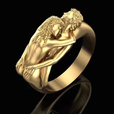 Fashion Female Male Gold Silver Color Love Rings Punk Viking Fall In Love for Men Women Couple Ring Adam Eve Lovers Jewelry Gift ► Photo 1/1