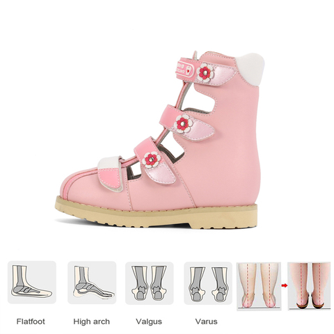 Ortoluckland Toddler Girls Melissa Sandals For Kid Tiptoe Shoes Orthopedic Children Baby Nice High Heel Footwear with Flower ► Photo 1/6