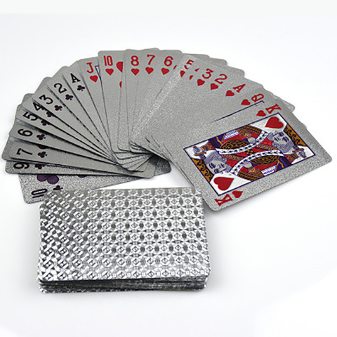 Silver Pokers Luxury Design High Quality Plastic Cards Waterproof And Dull Polish Poker ► Photo 1/6