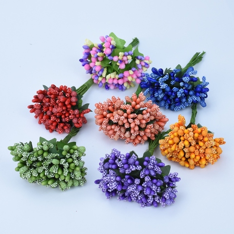 12 Pieces stamen diy gifts candy box home decor wedding decorative flowers wreaths Christmas Crafts artificial flowers wholesale ► Photo 1/6