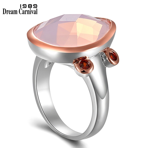 DreamCarnival1989 New Pink Color Radiant Cut Zirconia Ring for Women Wedding Engagement Top Brand Unique Fashion Jewelry WA11716 ► Photo 1/6