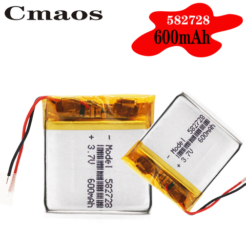 1-4pcs.3.7V 600mAh 582728 Lithium Polymer Li-Po li ion Rechargeable Battery Lipo cells For Bluetooth speaker PDA notebook GPS ► Photo 1/6