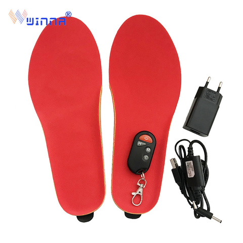 (Russia Warehouse) Velvet Electric Heated Insoles with Battery Height Increase Insole Winter Foot Warmer for Ski Hiking Riding ► Photo 1/6