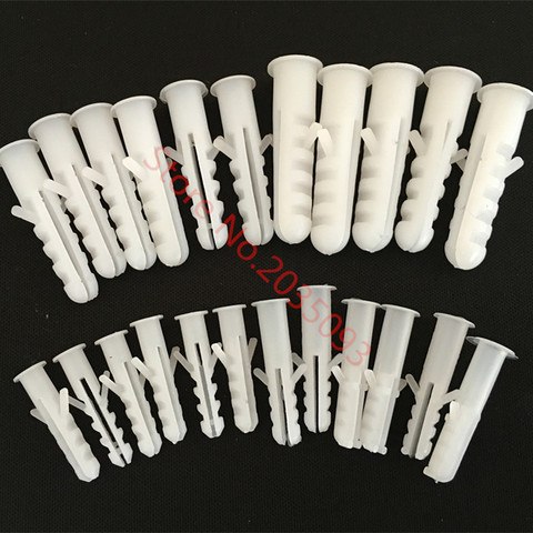 100pcs Plastic expansion pipe M5 M6 M7 M8 rubber plug plastic pipe nylon column expansion screw anchor plug wall plugs ► Photo 1/2