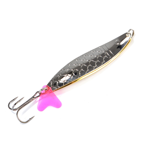 FTK Metal Fishing Lure 24g 28g 35g Double Spoon Lures With Treble Hook Carp Spinner Bait  Jigging Hard Bait For Pike Fishing ► Photo 1/6