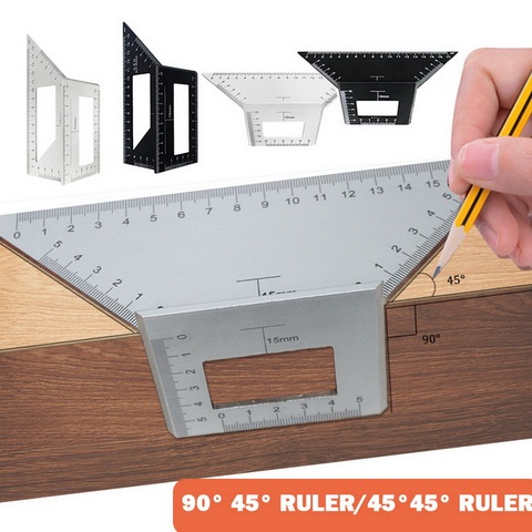 Aluminum Alloy 45/90 Degree Square T-shaped Combination Angle Ruler Multifunctional Angle Ruler For Measuring Woodworking Tool ► Photo 1/6