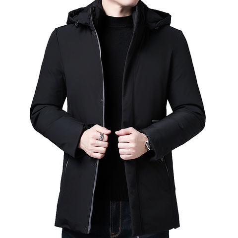 Mens Parkas Winter Warm Jacket Coats Men Fashion Casual Mens Winter Jackets and Coats Fleece Parkas Collar Detachable Clothes ► Photo 1/6