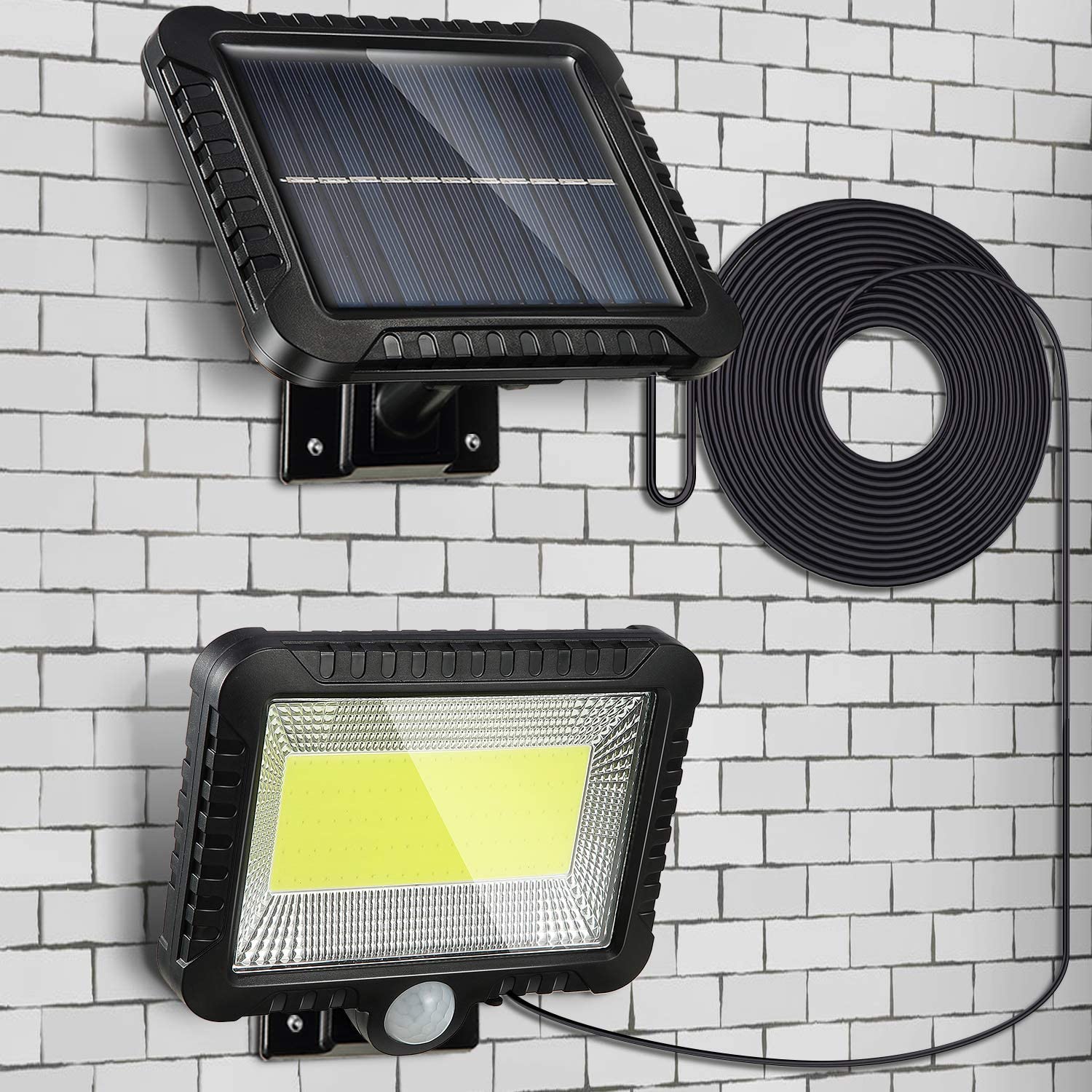 106 LED COB Solar Power Motion Sensor Garden Security Lamp Waterproof Wall Light 