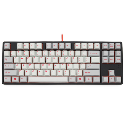 139 Cherry profile red font Dye Sub Keycap Set thick PBT plastic keyboard gh60 xd60 xd84 cospad tada68 rs96 zz96 87 104 fc660 ► Photo 1/5