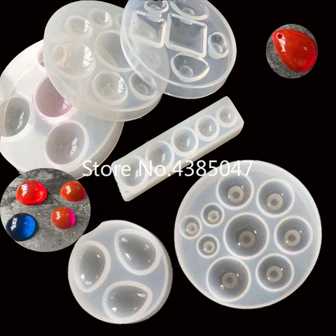1PC Water Crystal Glue Round Cabochon Circle Pendant Silicone UV Mold for Making Pedant Jewelry Exoxy Resin Molds Jewelry Tools ► Photo 1/6