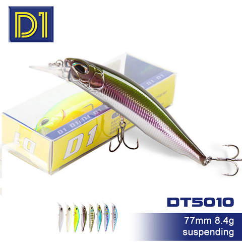 D1 Fishing lures 2022 77mm 8.4g Suspending minnow rozante realist Wobblers for pike hard bait sea bass tuna DT5010 best lures ► Photo 1/6