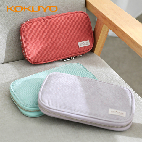 KOKUYO Pencil Case Students Use Large Capacity Simple Stationery Bag Creative Net Red Multi-function Ins Corduroy Material ► Photo 1/6