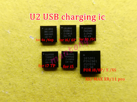 5pcs 1610A1 1610A2 1610A3 610A3B 1612A1 charger charging ic for iphone 5S 6 6plus 6s 6sp 7 7plus 8 8P X U2 usb ic chip 36pins ► Photo 1/3