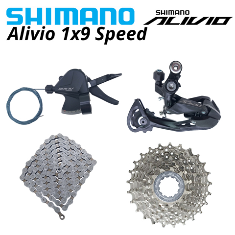 SHIMANO Alivio M3100 Group 1x9 speed 9s SL-M3100 right SHIFT LEVER RD-M3100 SGS 9v REAR Derailleur CN HG53 CS HG400-9 32T 34T ► Photo 1/6