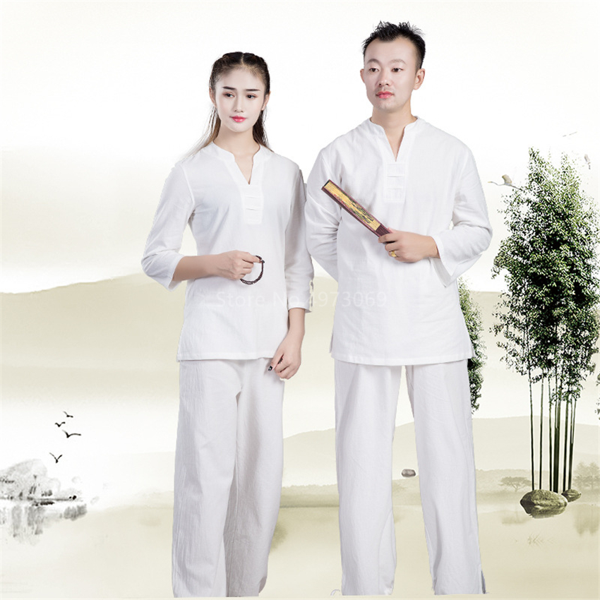 Details about   Mens Chinese Kung Fu Set Linen Tops+Pant Yoga Long Sleeve Loose Martial Suits 