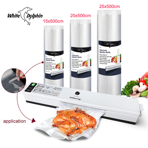 Household Food Vacuum Sealer Packaging Machine 220V Fresh Food Saver Vacuum Sealer Machine With 3 Rolls Storage Bags ► Photo 1/6