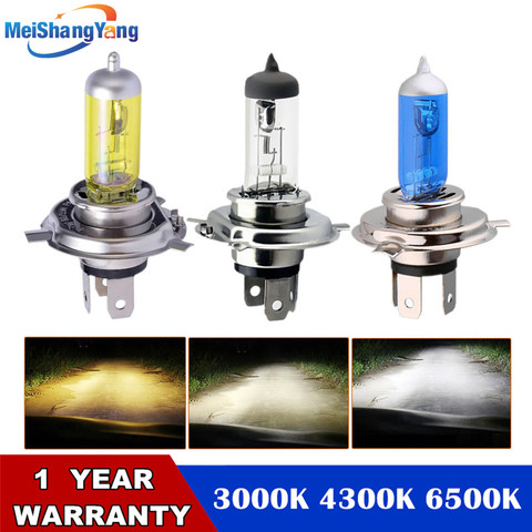 12V 55W Super White Yellow Halogen Bulb H4 H7 12V 100W 3000K 4300K 6000K Quartz Glass Car Headlight Lamp motorcycle light lamp ► Photo 1/6