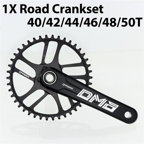 Prowheel 1x Road crankset Gravel Cyclocross Road Bike Chainset Chain Wheel single crank 40/42/44/46/48/50t ► Photo 1/6