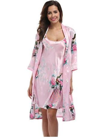 2022 Women Robe & Gown Sets Sexy Lace Sleep Lounge Pijama Long Sleeve Ladies Nightwear Bathrobe Night Dress With Chest Pads ► Photo 1/5