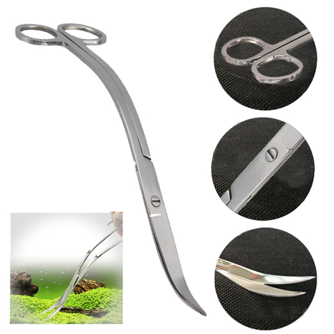 Aquatic Aquarium Clipper scissor curve Wave grass tool Stainless Steel Plant Tank water Aquascape clean cut trim snip clip shear ► Photo 1/1