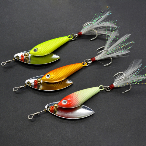 1Pcs 8/11/20g Rotating Metal VIB vibration Bait Spinner Spoon Fishing Lures Jigs Trout Winter Fishing Hard Baits Tackle Pesca ► Photo 1/6