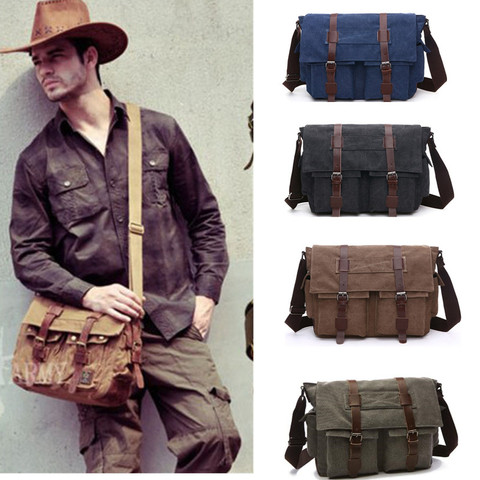 Canvas Leather Men Messenger Bags I AM LEGEND Will Smith Big Satchel Shoulder Bags Male Laptop Briefcase Travel Handbag ► Photo 1/6