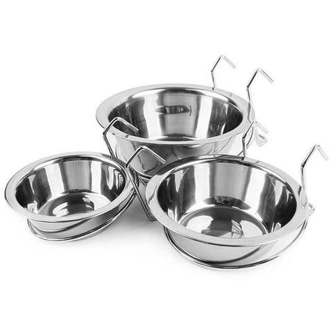 Metal Dog Pet Bowl Cage Crate Non Slip Hanging Food Dish Water Feeder with Hook ► Photo 1/6