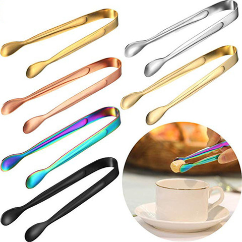 Multicolored Mini Sugar Tongs Small Ice Tongs, Mini Serving Tongs Ice Clip Small Kitchen Tongs for Tea Party Coffee Bar Utensils ► Photo 1/6