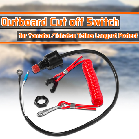 Boat Motor Emergency Kill Stop Switch Outboard Cut off Switch Safety Tether Lanyard for Yamaha /Tohatsu Protect Tether Lanyard ► Photo 1/6
