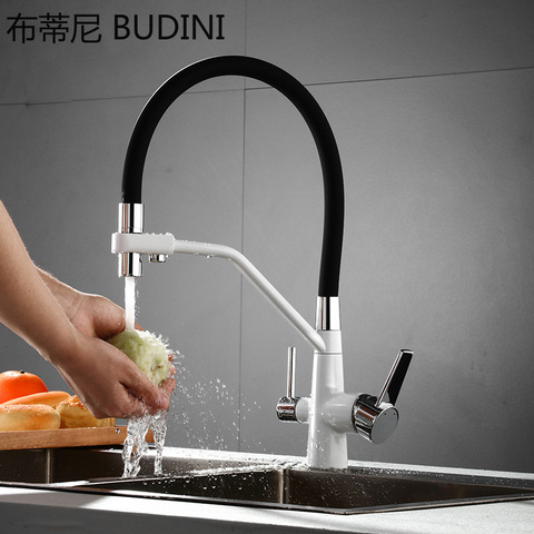 Kitchen Faucet Single Handle Pull Out Chrome Bathroom Sink Mixer  Brass Kitchen Water Tap Faucet with Filtered Water Taps ► Photo 1/5