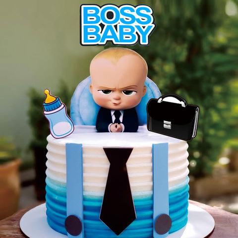 New Lovely Boss Happy Birthday Cake Topper Cartoon Baby Boy Cupcake Toppers For Kids Birthday Party Cake Decorations Baby Shower ► Photo 1/6