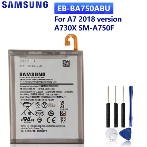 SAMSUNG Original Replacement Battery EB-BA750ABU For Samsung Galaxy A7 2022 version SM-A730x A730x SM-A750F A10 3300mAh ► Photo 1/6