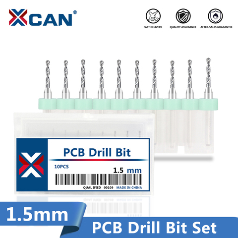 XCAN 10Pcs 1.5mm Import Mini PCB Drill Bits For Print Circuit Board Sharpening Drill Bits Carbide CNC Drilling Bit Set ► Photo 1/6