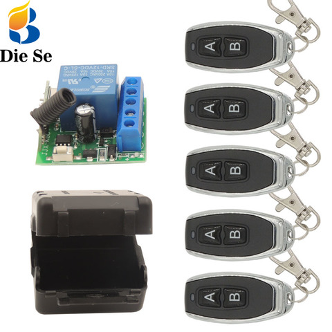 Diese 433Mhz Universal RF Remote Control Switch 12V Relay Receiver 1CH Controller and Transmitter Key fob DIY Smart Remotes ► Photo 1/6