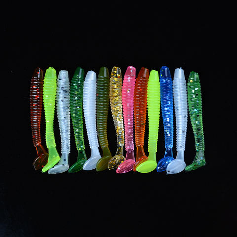 YUZI 6Pcs Fishing lure Soft bait Wobbler Worm Isca Artificial bait 0.65g 4.5cm carp minnow Earthworm Fishing Lures LE054 ► Photo 1/6