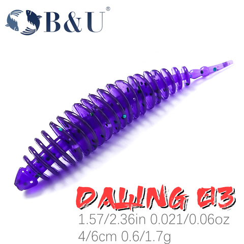 B&U 40mm 60mm Fishing Lure Soft Lures Shad Silicone Baits Trout Worm Wobblers Swimbait Artificial Leurre Souple Softbait ► Photo 1/6