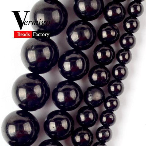 Natural Stone Graphite Shungite Round Beads for Jewelry Making 4/6/8/10/12 mm Beads Diy Bracelet Necklace Accessories ► Photo 1/4