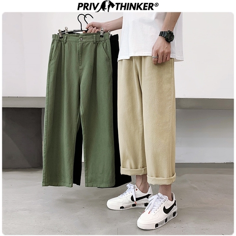 Privathinker Korean Solid Color Men Harem Pants 2022 Men's Cotton Casual Straight Pants Japanese Streetwear Man Trousers ► Photo 1/6