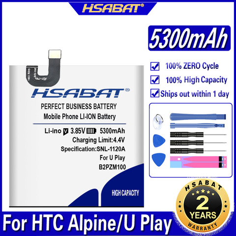 HSABAT B2PZM100 4900mAh battery fit for HTC Alpine, U Play, U Play TD-LTE, U Play TD-LTE Dual SIM Batteries ► Photo 1/6