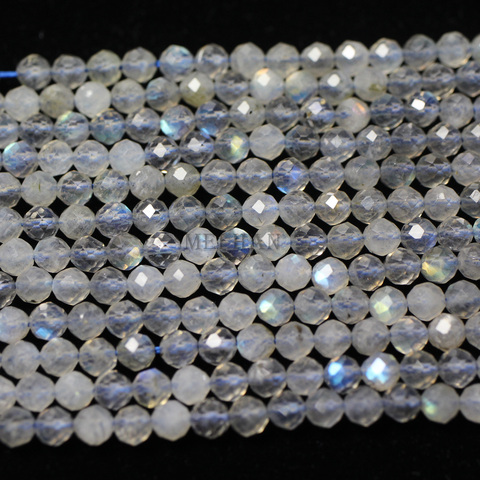 Natural 2.5mm,3mm,4mm labradorite faceted shinny round handmade loose stone beads for jewelry making design diy bracelet  ► Photo 1/3