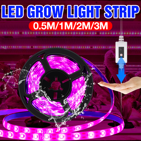 USB Hand Sweep Switch Grow Light Strip LED Full Spectrum Plant Lamp LED Phyto Tape 1m 2m 3m Indoor Flower Seed Growth Light 5V ► Photo 1/6