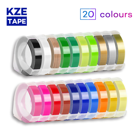 Multicolor 3D Embossing PVC Label Tapes Compatible Dymo 1610 1880 12965 Manual Label printers Motex E101 hand-made Label Makers ► Photo 1/6