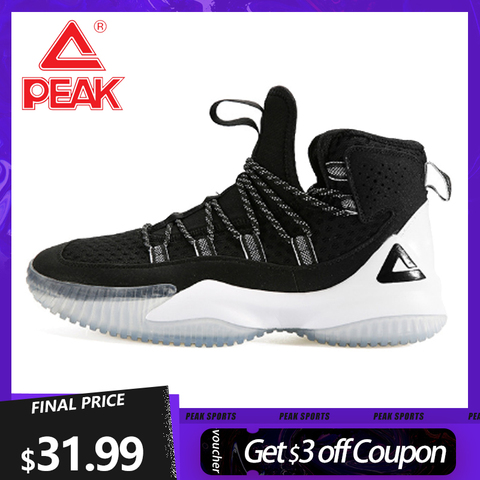 PEAK Men's Basketball Shoes Court Anti-slip Rebound Basketball Sneakers Light Sports Shoes Breathable Lace-up High Top Gym Boots ► Photo 1/6