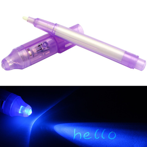 Magic Purple 2 In 1 UV Graffiti Black Light Combo Creative Stationery Invisible Ink Pen Marker pen Highlighter Office ► Photo 1/6