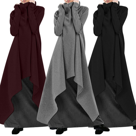 2022 ZANZEA Fashion Irregular Hoodies Vestidos Women's Autumn Pullovers Casual Turtleneck Long Sleeve Sweatshirts Robe Plus Size ► Photo 1/6
