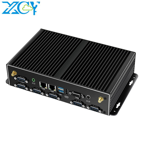 XCY Intel Core i7 i5 4200U i3 Mini PC 2*LAN 6*RS232 4*USB HDMI VGA WiFi 3G 4G Embedded Industrial Micro Computer Windows Linux ► Photo 1/6