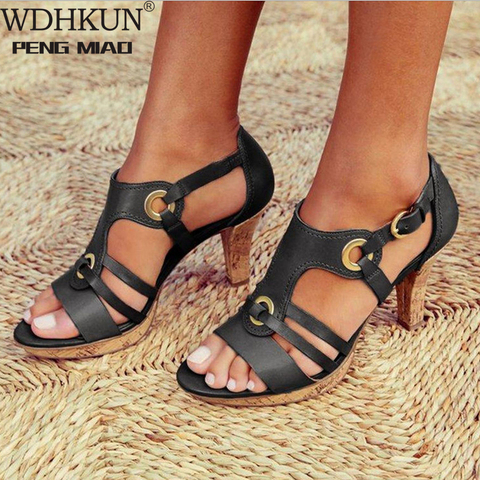 New Style Elegant Strap Sandals Women 2022 Sandals Female Bohemian Style Summer Fashion High Heels Women's Shoes Footwea ► Photo 1/6