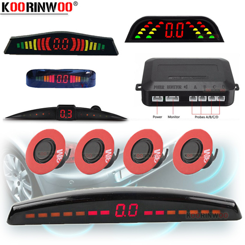 Koorinwoo Adjustable Original13MM Flat Sensors Car Parking Sensor LCD Screen Parktronic Reverse Backup Radars Car Detector Alert ► Photo 1/6